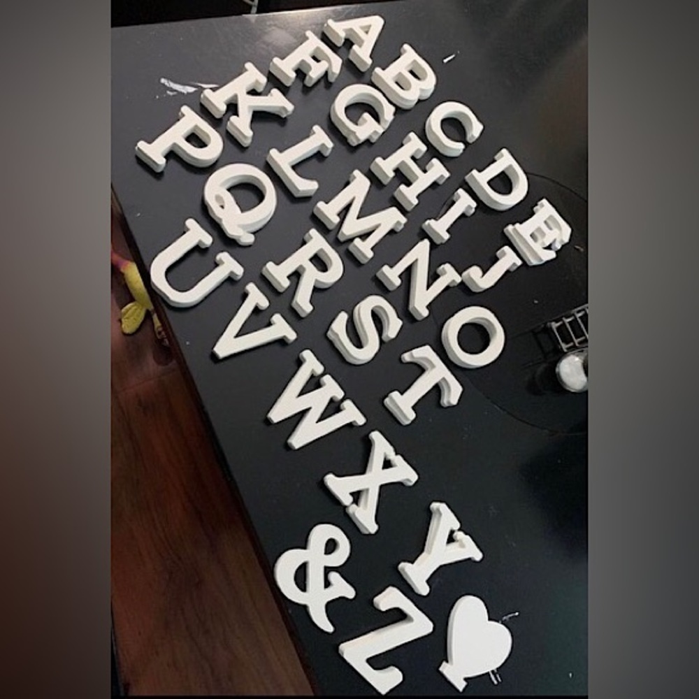 3D white Wooden Letters 4” (0221) - Picture 3 of 7
